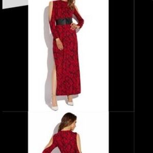Long Red snake print dress